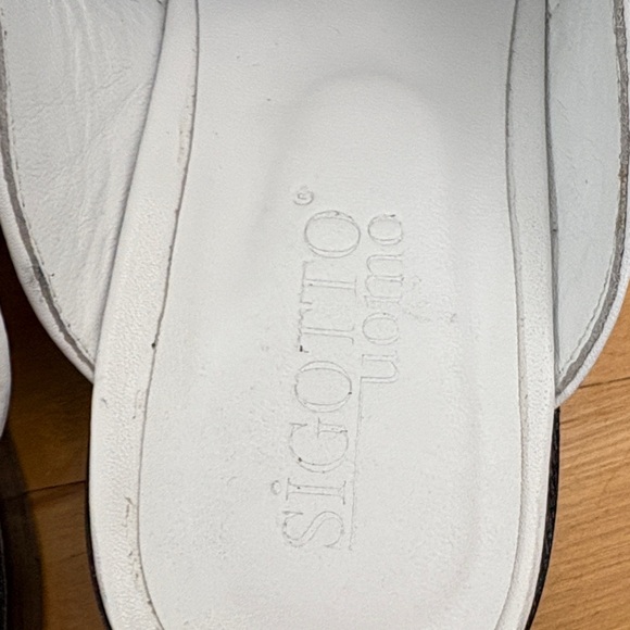 Sigotto Uomo White Leather Men's Dress Oxford Slip Ons Backless Mules Size 43 - Picture 5 of 14